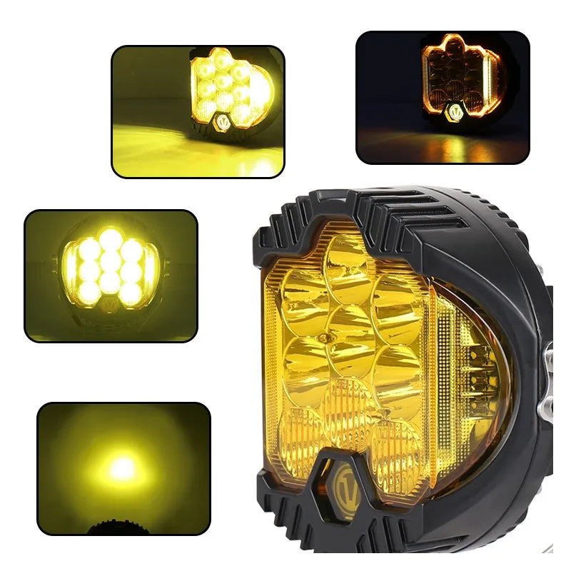 5-7'' 50 Watt Amber Yellow and White LED Work Light Driving light Spotlight Offroad 4x4 Driving Fog Light for Jeep Truck Cars SUV Boat LED Overland