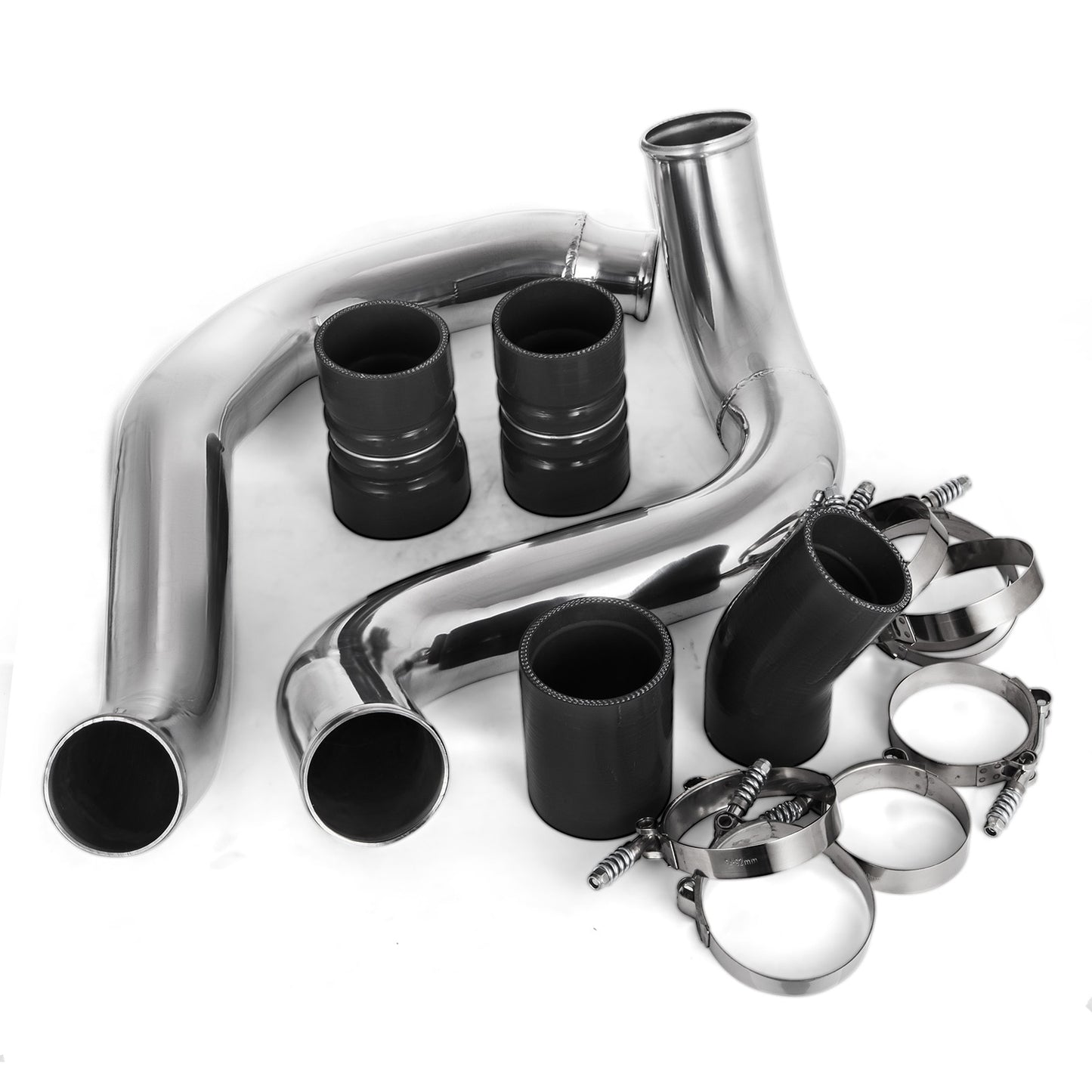 Red/Silver Silicone Turbo Intercooler Pipe Boot Kit CAC Tubes Piping Boost Hoses Kits for 03-07 Ford 6.0L Powerstroke